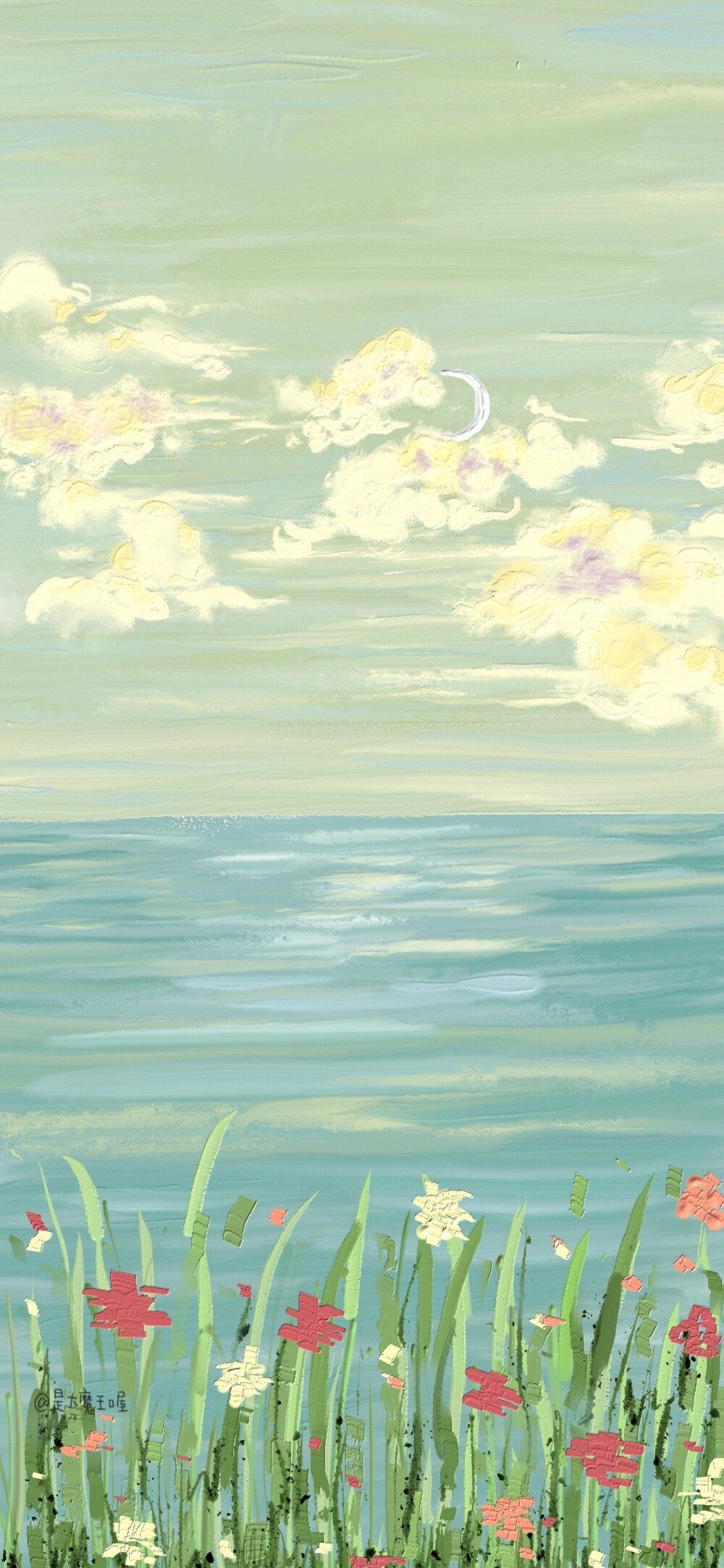 油畫(huà)風(fēng)壁紙 桌面上的藝術(shù)花園